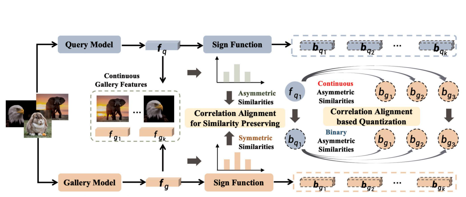 DCAH framework with correlation alignment for similarity preserving and quantization (Figure 2).